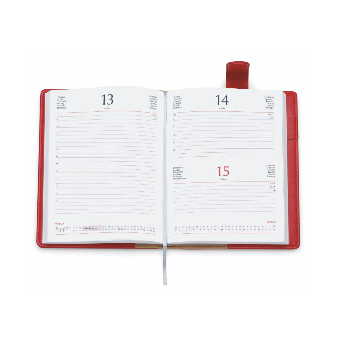 0390 Agenda Giornaliera in Similpelle 15x21cm