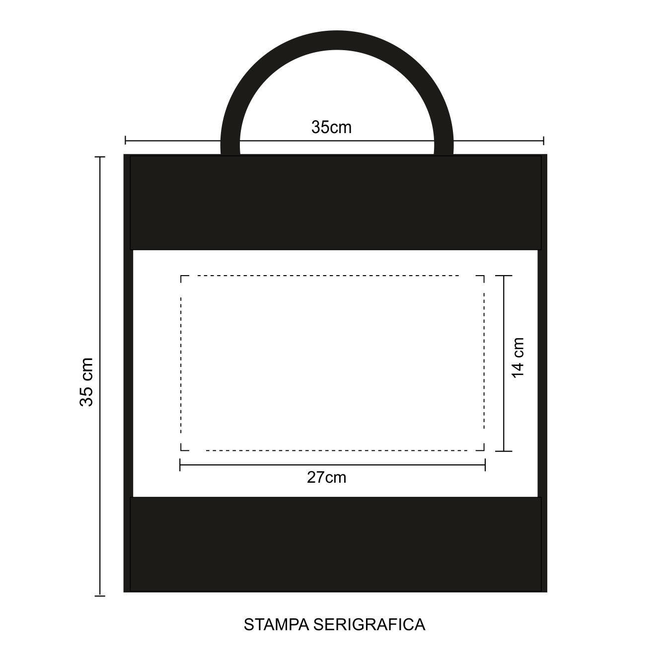 0970 Kafe - Borsa Shopping Caffe Dimensioni cm 35x35x22