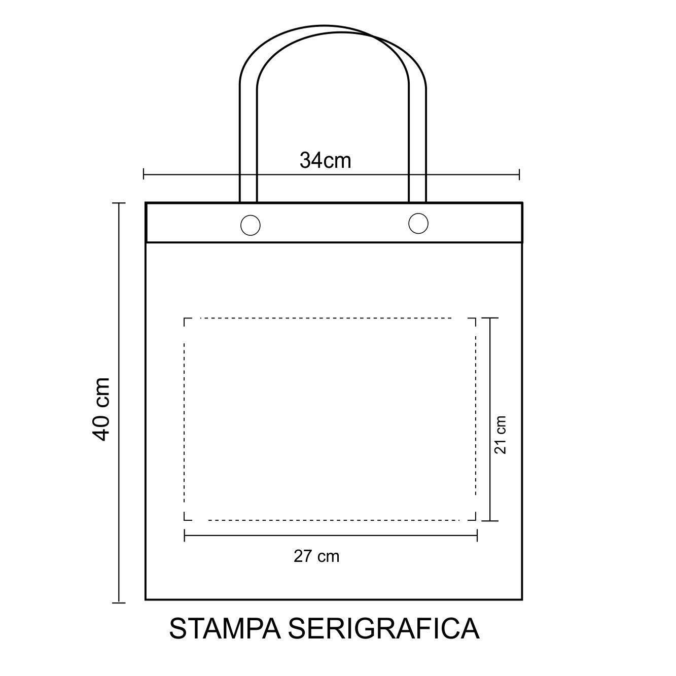 0994 Ely - Borsa Shopping Richiudibile Dimensioni cm.34x40x20