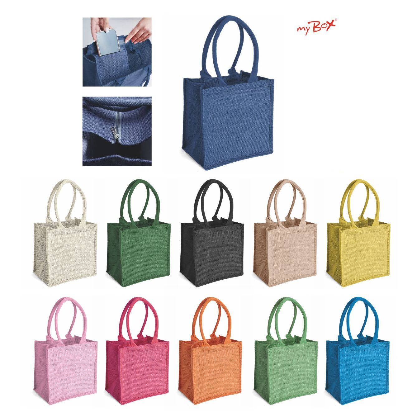 1043 Gelso - Borsa Mare In Juta Dimensioni: cm 24x24x17