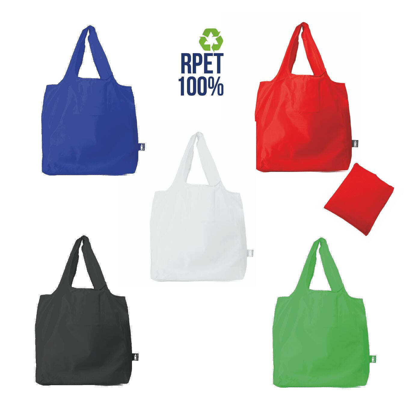 1085 Assia - Borsa Shopping Pieghevole In Rpet Dimensioni: 33cm x 46cm