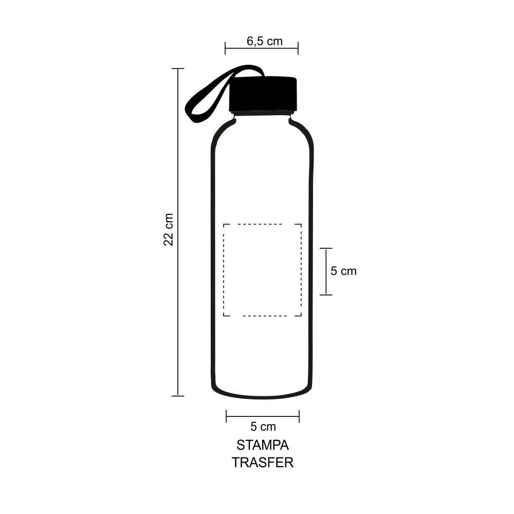 8408 Glassy - Borraccia Da 500ml In Vetro