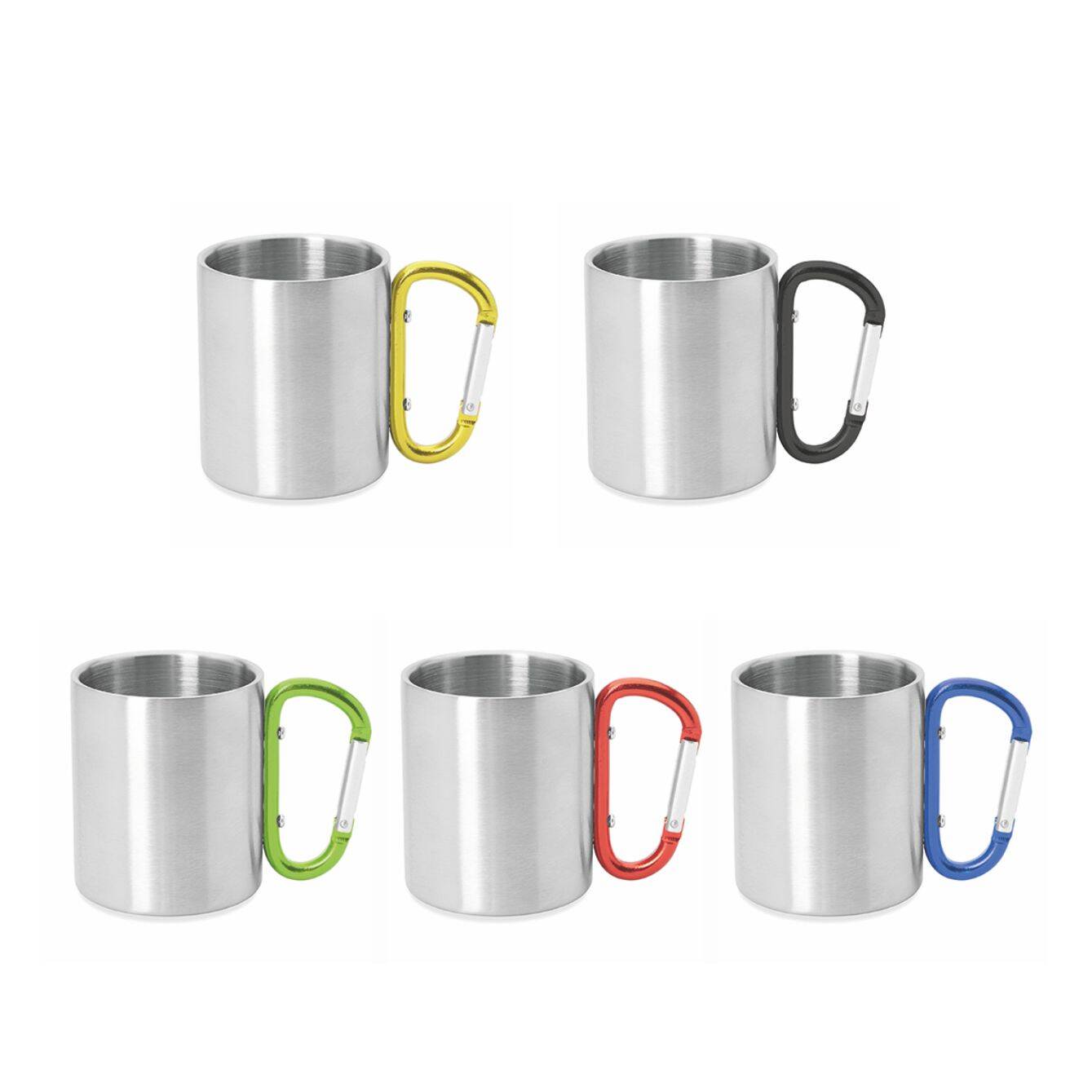 8432 Oslon – Tazza In Acciaio Doppia Parete Con Moschettone