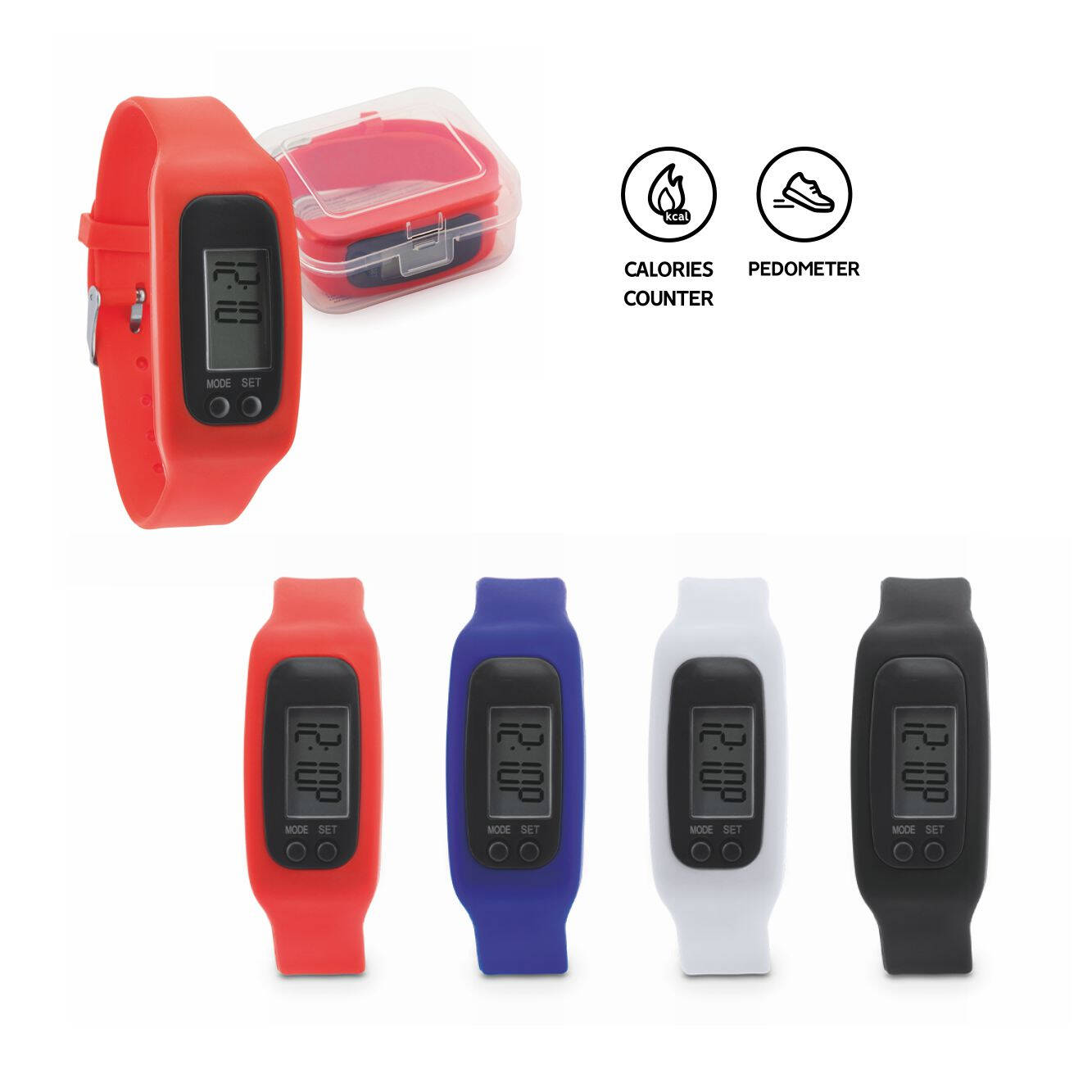 9150 Zenith easy - Orologio Multifunzione Con Display Lcd E Cinturino Regolabile In Silicone