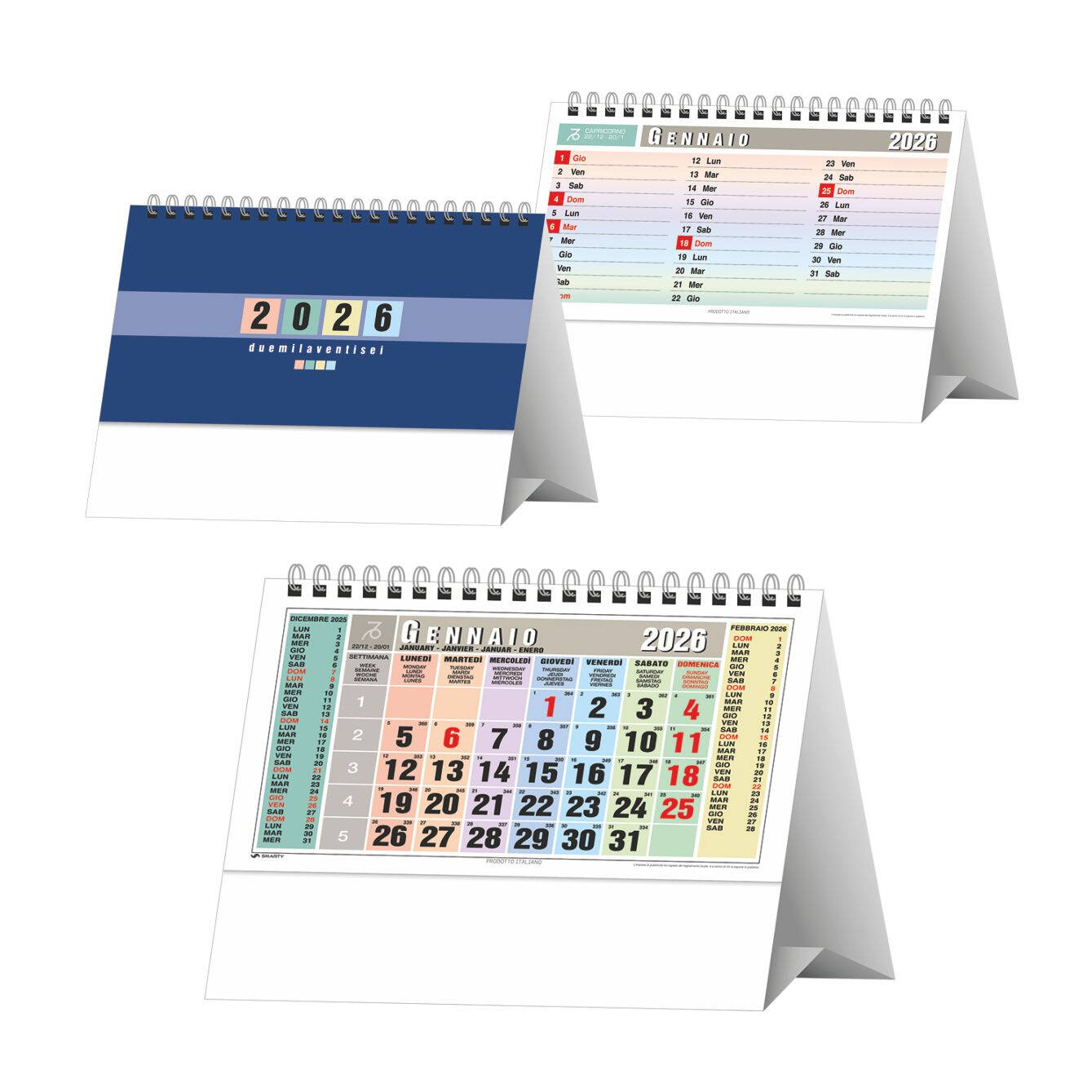 H017 Calendario Multicolor