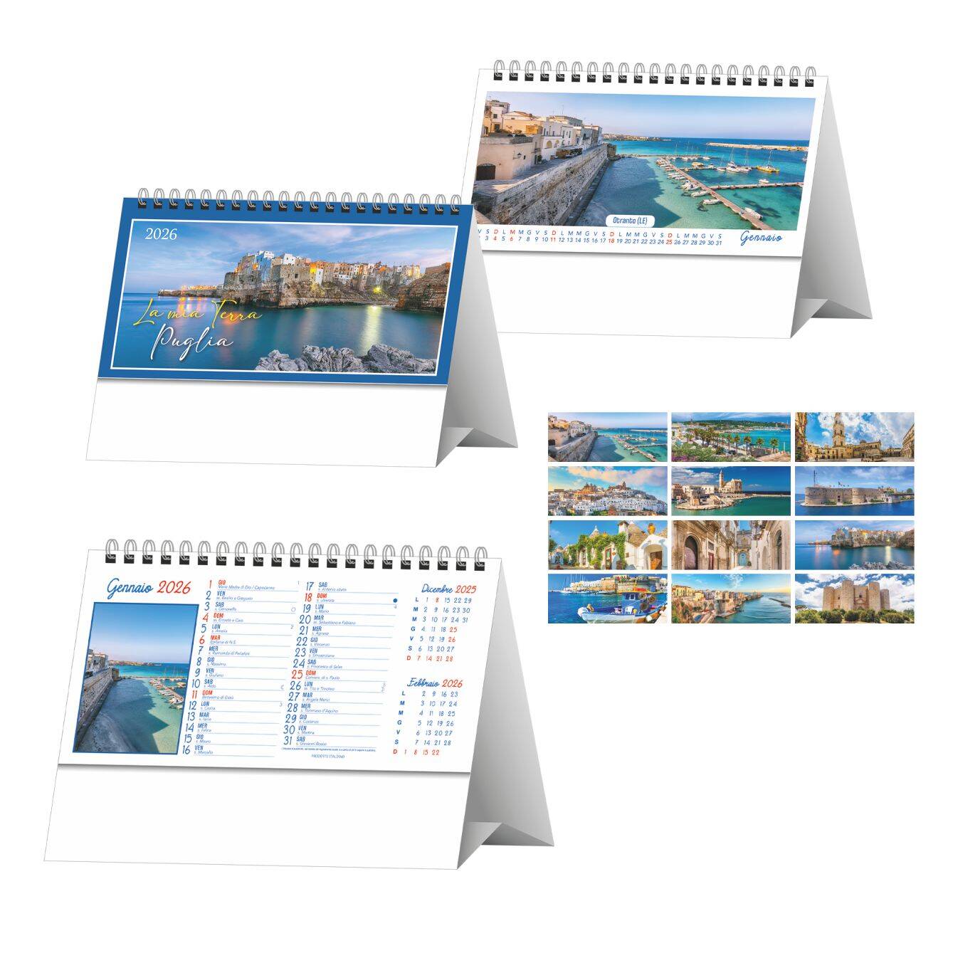 H050 PUGLIA - Calendario Illustrato da Tavolo