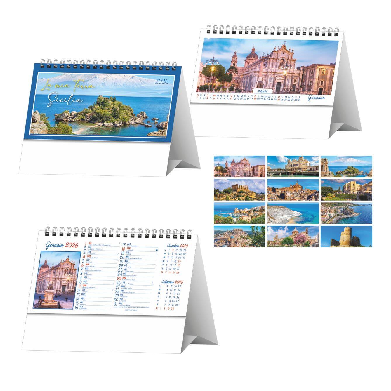 H051 SICILIA - Calendario Illustrato da Tavolo